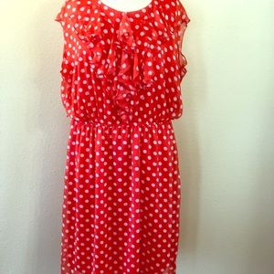 Emma & Michelle 18 W orange & white polkadot dress